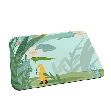 台灣製造 季節氛圍系列 軟式珪藻土地墊 吸水地墊-雨水60*40*0.5cm_廠商直送