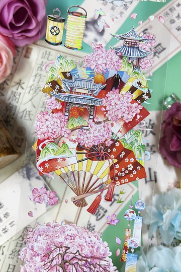 花吹雪 PET 紙膠帶 貝殼光 10米卷