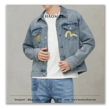 【HAO NICE 】100%日本正品 EVISU福神 25FW 秋冬新款 後背金色大M印花 牛仔外套