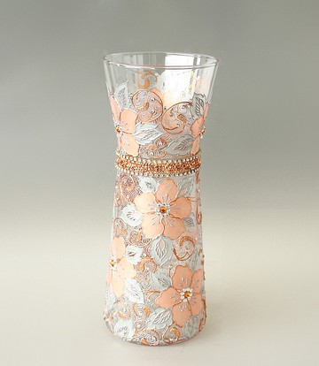 玻璃花瓶玫瑰金銀施華洛世奇手繪水晶