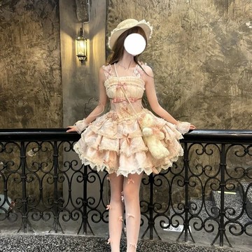 免運 臺灣出貨【芭蕾禮遇】原創lolita洋裝芭蕾風Doll感吊帶連衣裙洛麗塔010812