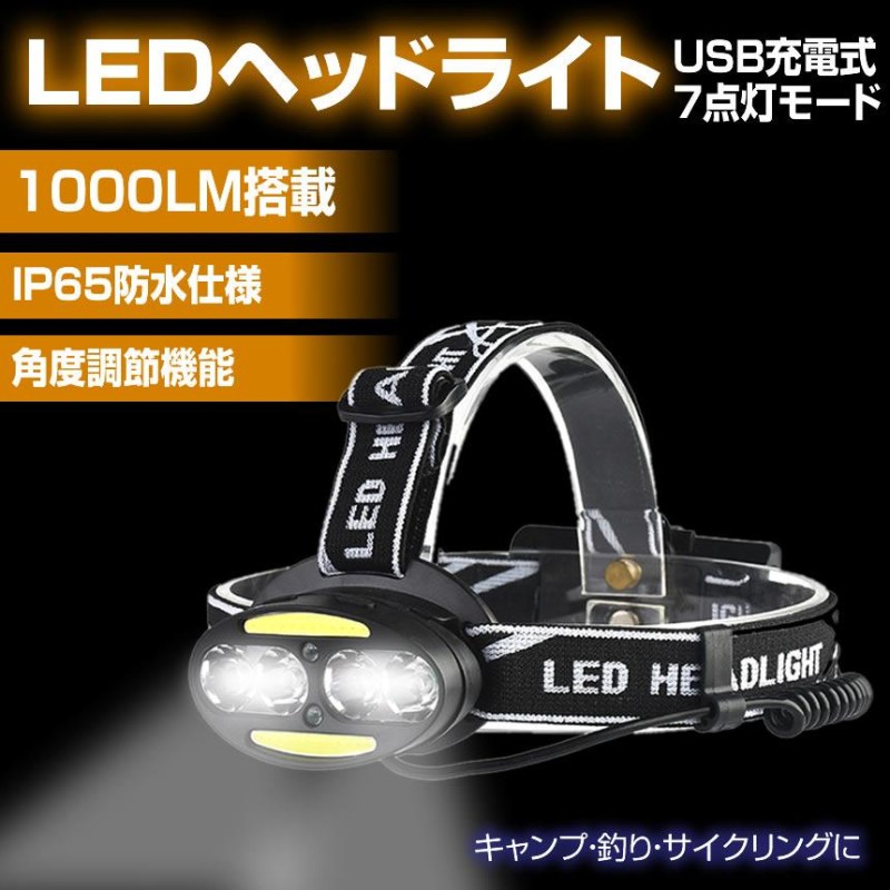 2022年のクリスマス LEDヘッドライト ランプ USB充電式 強力 キャンプ 登山 夜釣り 懐中電灯