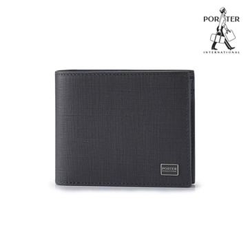 PORTER INTERNATIONAL - 沉穩風尚LOFTY真皮雙折零錢短夾 - 沉靜灰