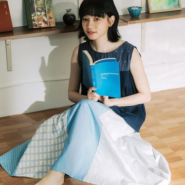 拼接圓花裙/玻璃海棠10號/柔紗灰/寗夏綻花 夏日穿搭推薦