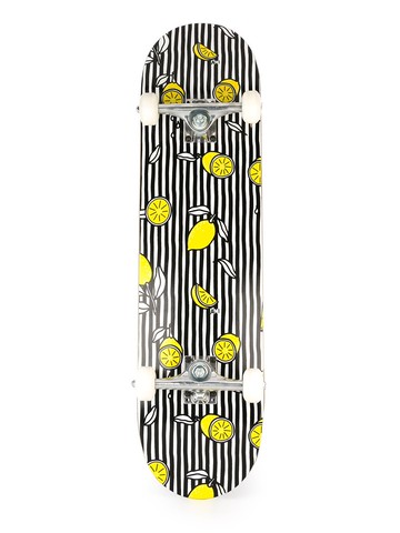 AMI Paris - striped lemons skateboard - unisex - Wood - One Size - Black