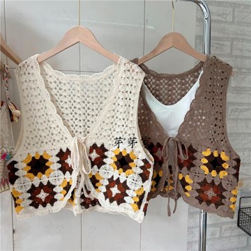 甜美小個子無袖針織背心女秋裝溫柔復古設計感小眾馬甲開衫上衣秋