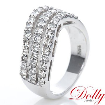 Dolly 14K金 天然鑽石0.80克拉白K金戒指