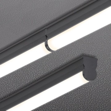 燈泡 燈管 T5燈管一體化LED日光燈噴黑色外殼暖黃光1.2米高亮支架全套長條燈S38快速出貨