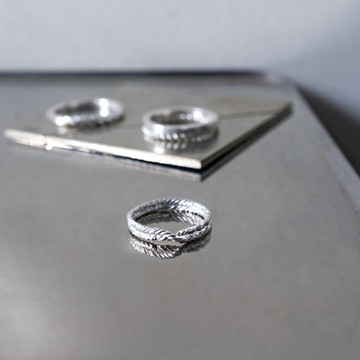 【職人金工系列】麻花銀戒 純銀戒指