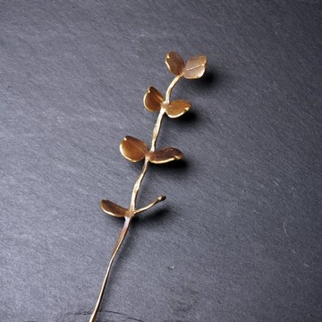 【Plant系列】 #a527 尤加利葉胸針/黃銅/手工製作/植物