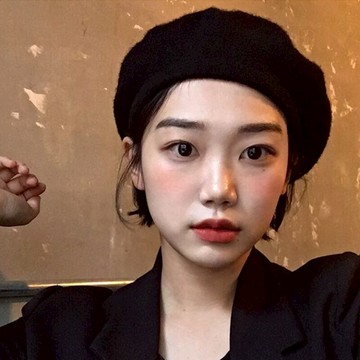 【澳洲羊毛】ins黑色貝雷帽女秋冬韓版日系英倫復古畫家蓓蕾帽子1入