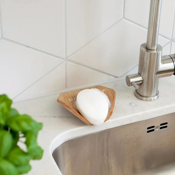 原木葉形引流皂架（兩色可選） 核桃木