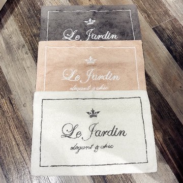 Modern house 法式宮廷皇冠繡線浴室純棉吸水地毯腳墊地墊