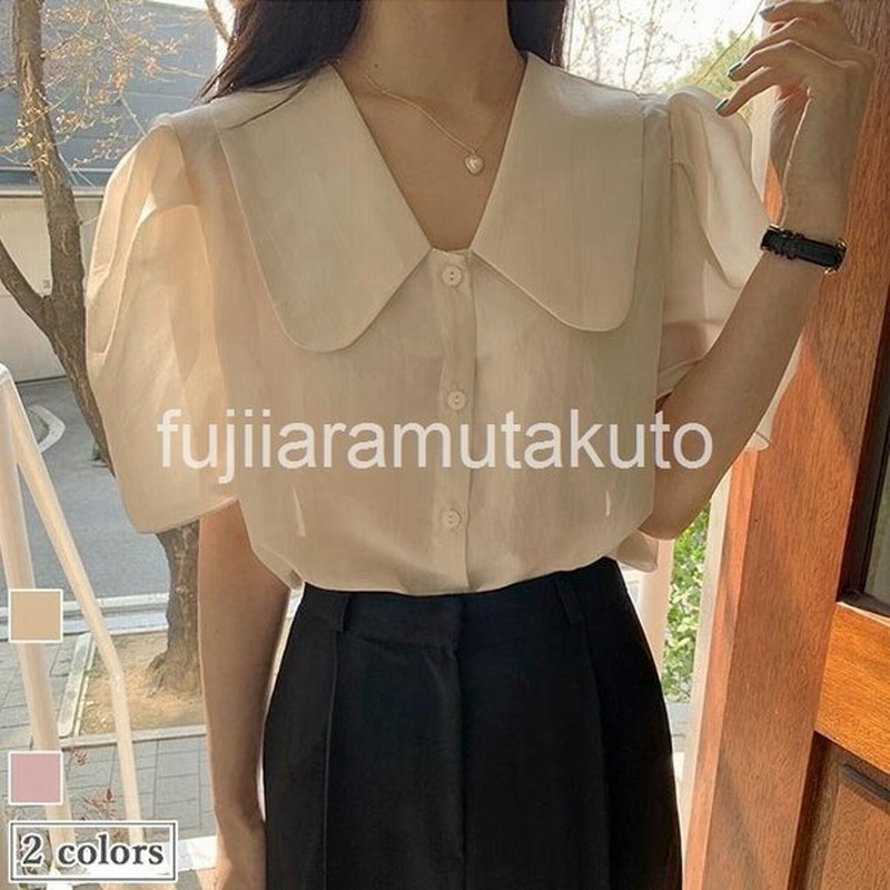ブラウス 半袖 レディース 半袖シャツ 夏 半袖ブラウス ゆったり オフィス レトロ サマーブラウス 無地 シャツ ピンク トップス 薄手 通販 Lineポイント最大0 5 Get Lineショッピング