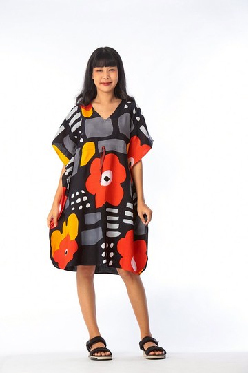 Kaftan Waist Jump Cotton Rayon Hand paint For Summer Beach V