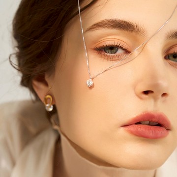 許願 單鑽純銀925項鍊