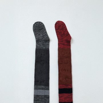 密織色花條紋褲襪