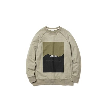 ├登山樂┤日本 Nanga Recover Yarn Sweatshirt Logo 長袖運動衛衣 LEAF 葉綠 # NA-12009LEAF