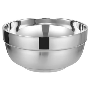 JAR 嚴選 鉑蒂304雙層加厚防摔隔熱碗 16 x 7cm 雙層隔熱不燙手 304不鏽鋼防摔耐用 簡約時尚餐具  1個  銀色