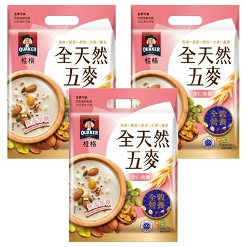 QUAKER 桂格 全天然五麥 杏仁核桃  250g  3袋