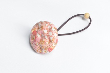 手感布餅乾髮束 - 紅碎花