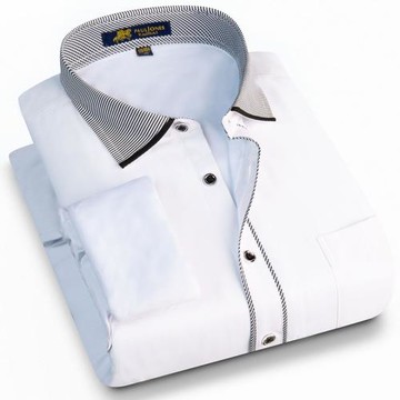 冬季男式免燙商務加絨加厚襯衣結婚職業正裝胖子大碼長袖保暖襯衫