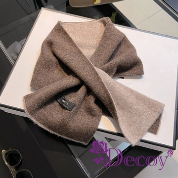 【Decoy】百搭柔軟 羊毛交叉圍脖圍巾脖/2色可選