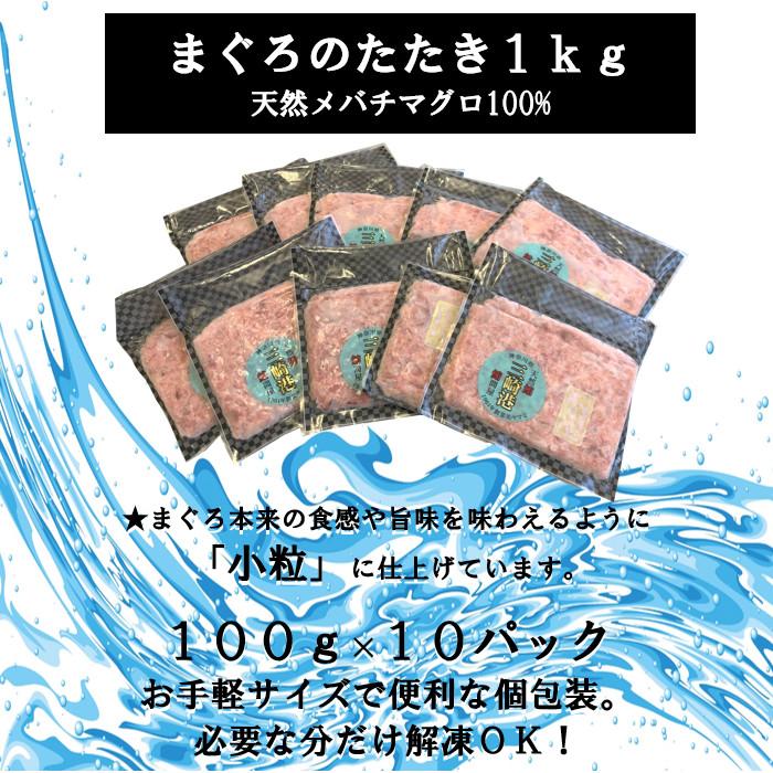 三崎港 まぐろたたき １ｋｇ （１００ｇ × 10パック） 送料無料（沖縄・離島を除く） 鮪 マグロ まぐろ ねぎとろ ネギトロ たたき 天然 三崎