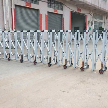 鋼伸縮門手動推拉門鋁合金折疊門學校幼兒園圍欄高速隔離路障203Y 公司貨