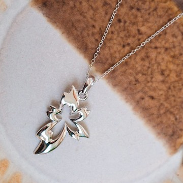 +落櫻+ 925純銀飾 個性優雅極簡櫻花項鍊墜子 單墜價