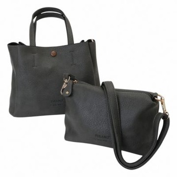 FIRANO-軟皮革附斜背包三層兩用包(深板岩灰)