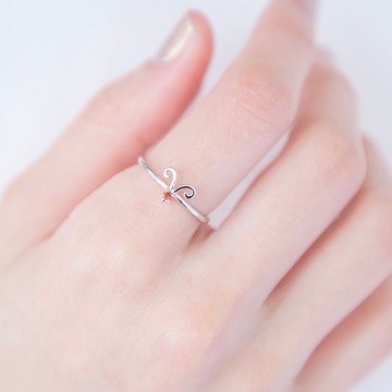 牡羊座925純銀天然石星座戒指