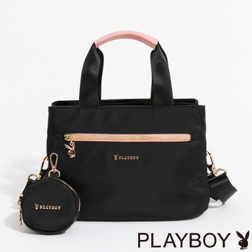 PLAYBOY - 手提包附長背帶  Soft系列 - 黑色
