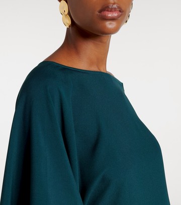 Taller Marmo One-shoulder feathered sequined gown