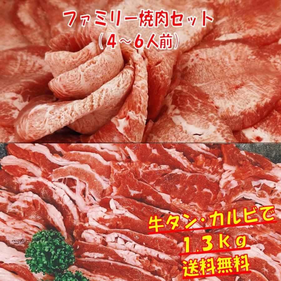 肉 牛タン バーベキュー 食材 牛肉 焼肉セット BBQ 肉 薄切り 塩タン 牛カルビ バラ BBQ 食材 バーベキューセット食材 焼肉 1.3kg  4〜6人前