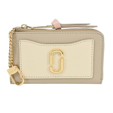 MARC JACOBS THE SNAPSHOT 防刮撞色拉鍊零錢包-米白