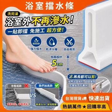 🚀蝦店隔日到貨🔥乾溼分離浴室擋水條 自黏背膠款 防水條 浴室擋水條 乾濕分離擋水條 阻水條 隔水門擋 擋水條
