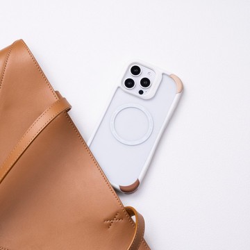 iPhone 16 Pro/ Pro Max Highlight 抗汙磁吸手機殼-白+焦糖色