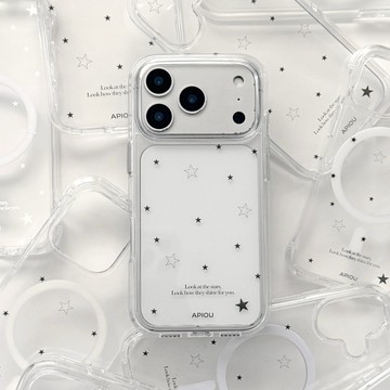 APIOU 小星星 iPhone 透明防摔保護殼 17/16/15/14/13 透明殼  台灣出貨 原創
