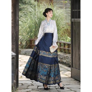 漢唐華韻原創漢服女【鳳凰于飛】明制織金妝花馬面裙套裝日常通勤