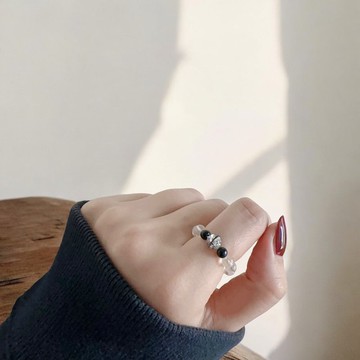 Mimis設計款 日系簡約 水晶彈力 胎毛戒指