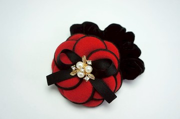 D2-舒適耐用大腸圈 - 髮圈髮束大腸圈馬尾公主頭類 山茶花