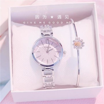 ins風初高中鋼帶手表女款學生復古小眾設計簡約氣質女式手鏈表