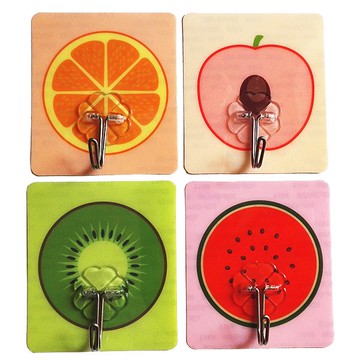 7924 卡通水果黏貼掛勾 強力不留痕掛勾掛鉤 壁掛式鐵勾 多功能掛架毛巾架