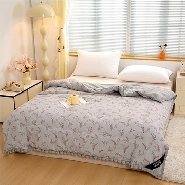 NATURALLY JOJO 韓風水洗紗石墨烯雙色被  切爾西灰  210 x 180cm