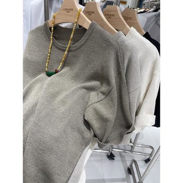 UMOOIE 透氣舒適簡約寬松短袖針織套頭衫