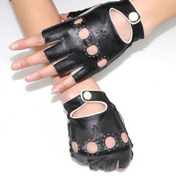 現貨+預購 真皮手套半指手套(一雙)-羊皮情侶款戶外運動男女時尚配件72g24【獨家進口】【米蘭精品】