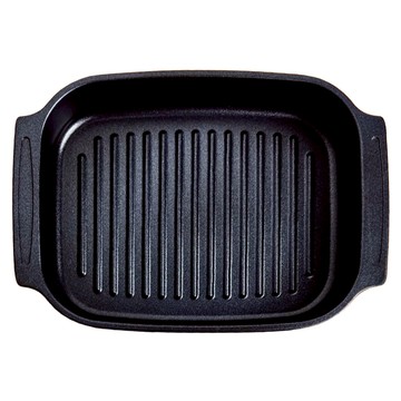 PEARL LIFE 珍珠金屬 IH爐適用藍鑽塗層波浪烤盤 HB-2530  26.5cm  1個