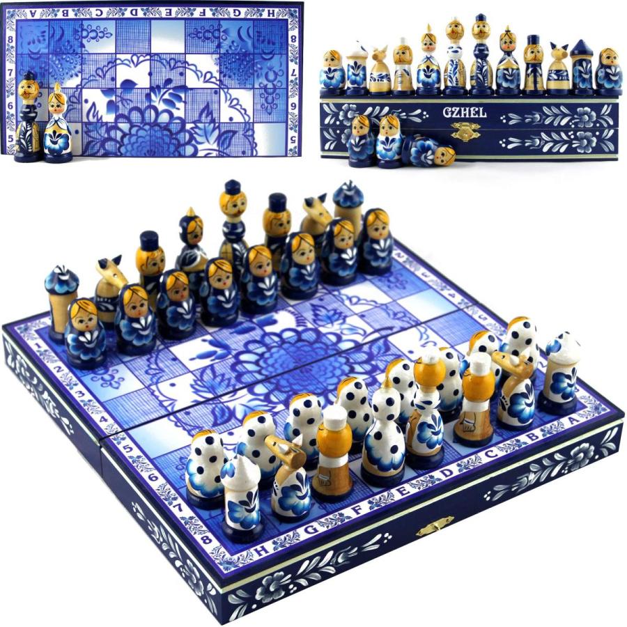 チェスセット Chess Set Board Game Russian Dolls Set Themed Chess Russian