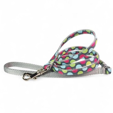 Pastel Puppy Dot 灰色寵物牽繩 寬度1cm 適用於極小型寵物